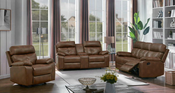 Damiano motion 601693 Tri-tone brown Transitional leatherette recliners By coaster - sofafair.com