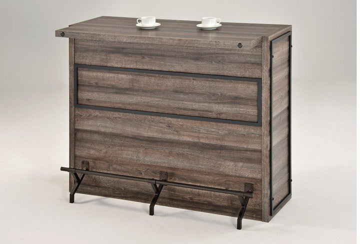 182071 Aged oak metal Bar unit By coaster - sofafair.com