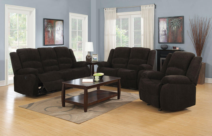 Gordon motion 601461-S2 Chocolate Casual leatherette motion living room sets By coaster - sofafair.com