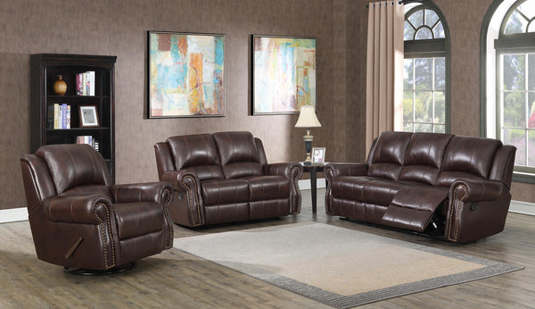 Sir rawlinson motion 650163 Dark brown Traditional leather recliners By coaster - sofafair.com
