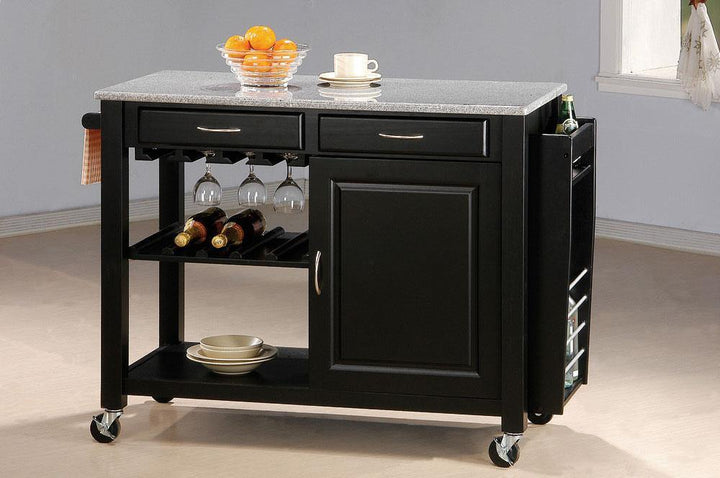 5870 Black Transitional Dining: kitchen carts By coaster - sofafair.com