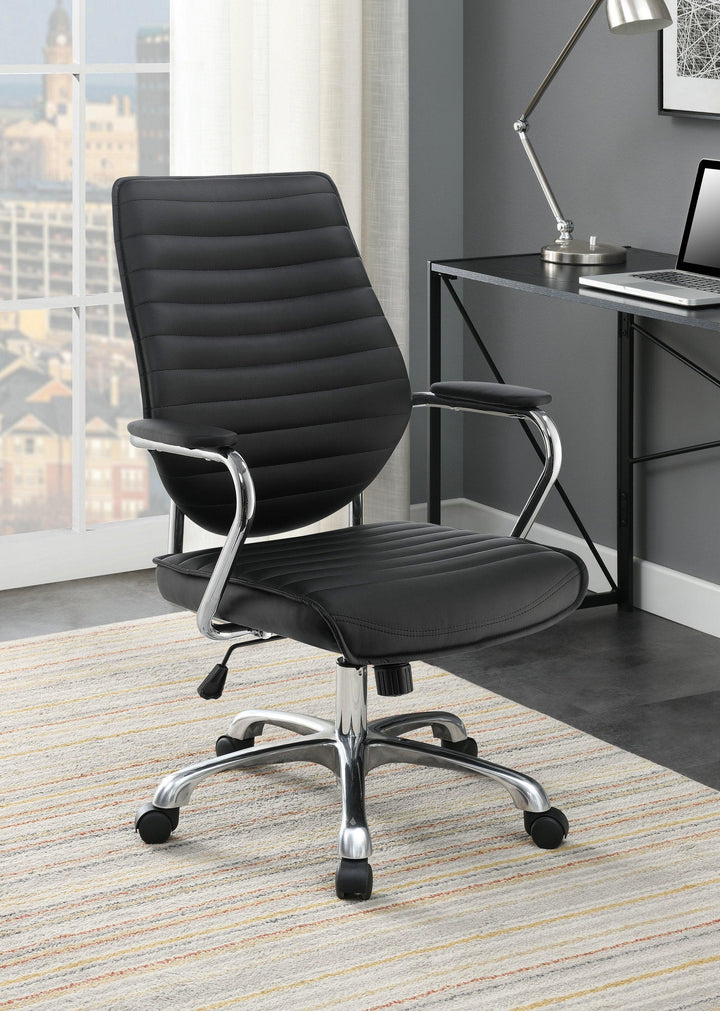 Office chair 802269 Black leatherette office chair By coaster - sofafair.com