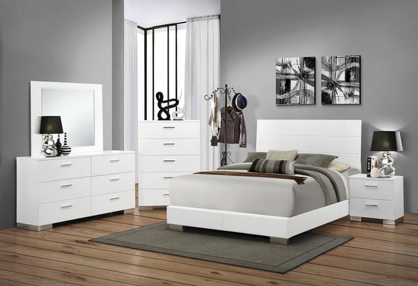 Felicity contemporary white eastern king five-piece five pieces set 203501-S5 bedroom sets By coaster - sofafair.com