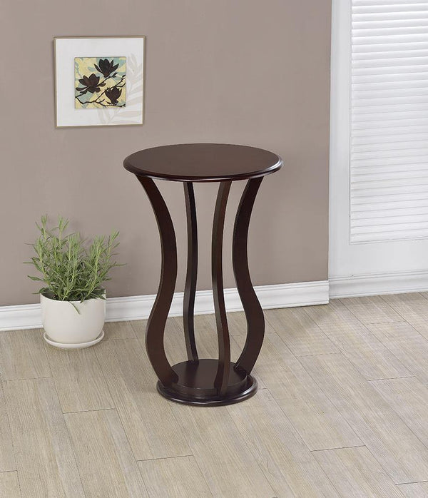 Transitional espresso plant stand 900934 Cherry Transitional accent table By coaster - sofafair.com