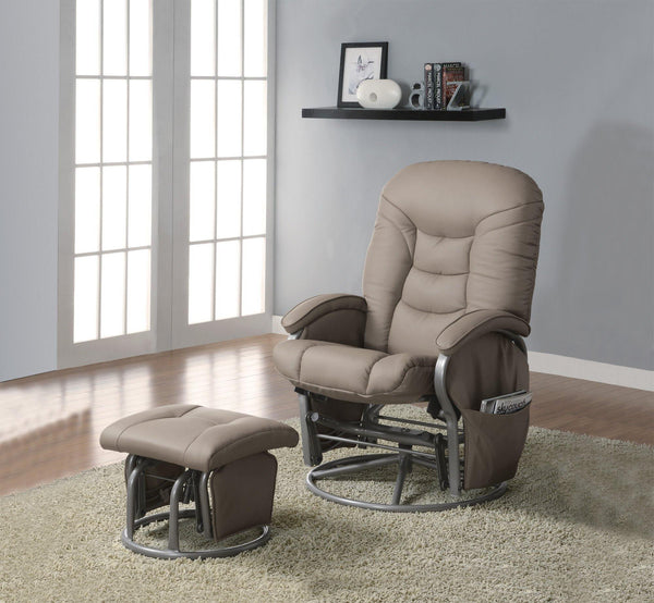 Living room : gliders 600228 Beige Casual leatherette recliners By coaster - sofafair.com