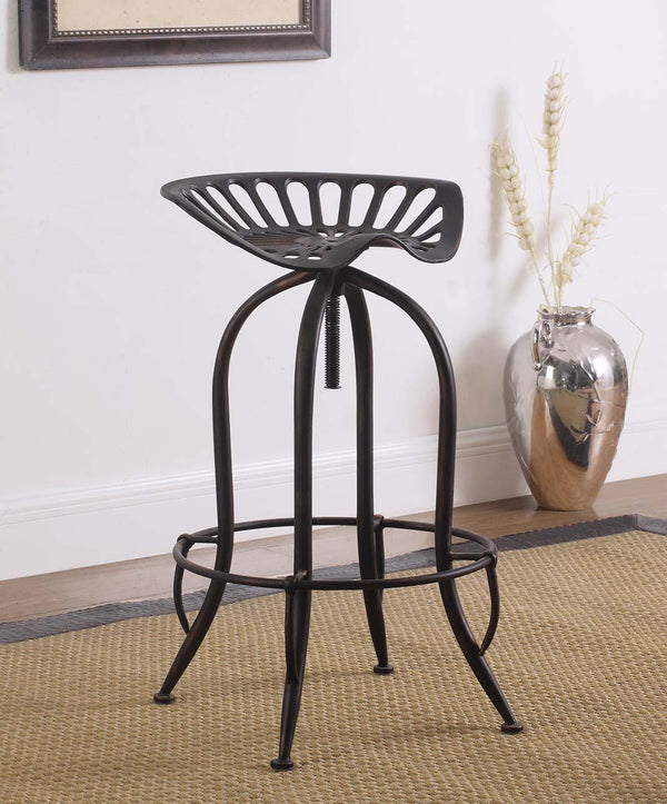 104949 metal Traditional antique black adjustable bar stool By coaster - sofafair.com
