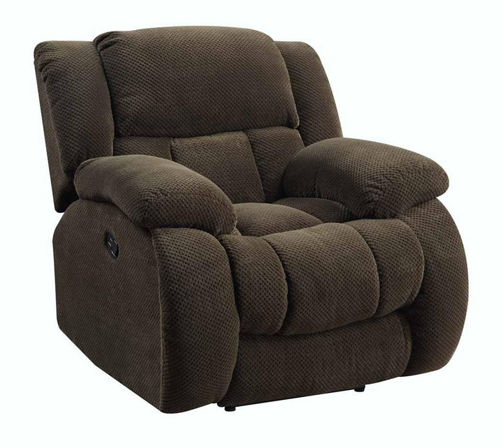 Weissman motion 601926 Chocolate Casual fabric recliners By coaster - sofafair.com