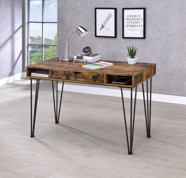 Home office : desks 801038 Antique nutmeg Industrial writing desk By coaster - sofafair.com