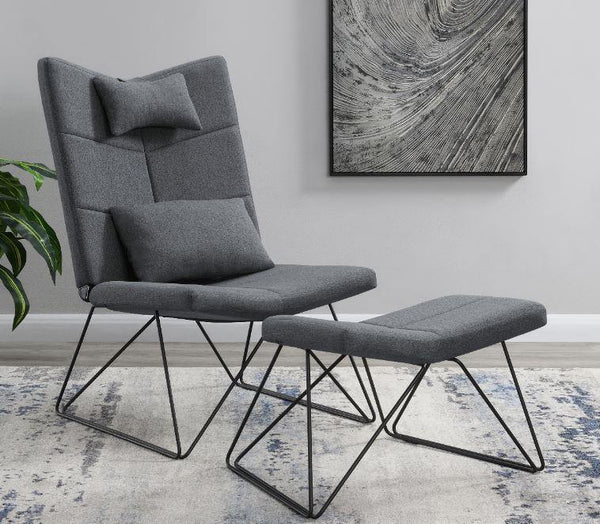 905528 Grey Casual Contemporary Accent chair with ottoman By coaster - sofafair.com