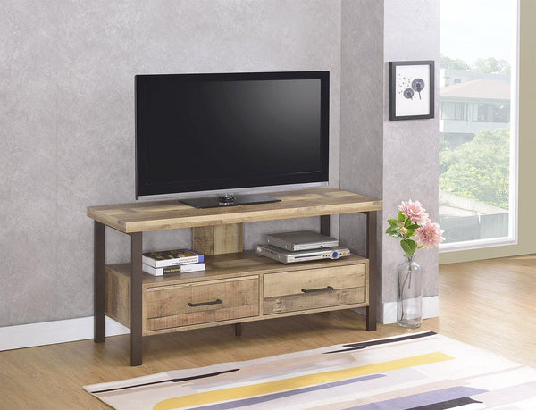 721882 Weathered pine Rustic weathered pine 48" tv console By coaster - sofafair.com