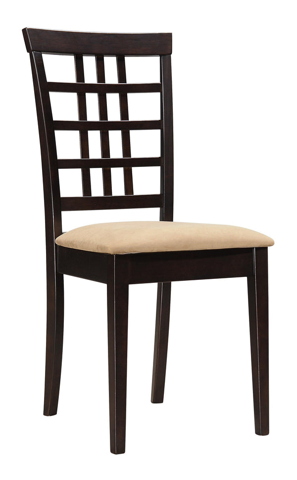 Kelso casual peat and cappuccino side chair 190822 Microfiber peat Dining Chair1 By coaster - sofafair.com
