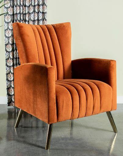 905605 Rust Hollywood Glam Accent chair By coaster - sofafair.com