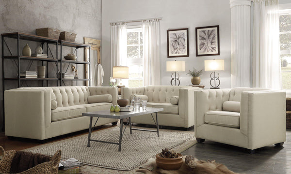 Cairns transitional beige two-piece living room two pieces set 504904-S2 living room sets By coaster - sofafair.com