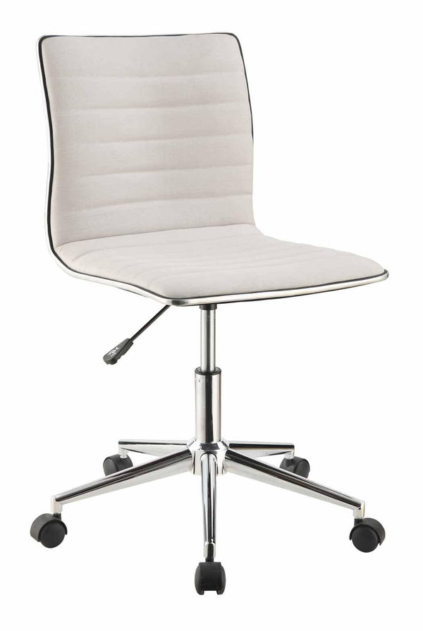 Home office : chairs 800726 White Casual Contemporary fabric office chair By coaster - sofafair.com