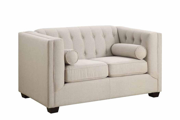 Cairns 504905 Oatmeal Transitional Loveseat1 By coaster - sofafair.com