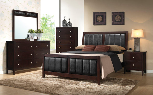 Carlton cappuccino upholstered king four-piece bedroom four pieces set 202091-S4 bedroom sets By coaster - sofafair.com