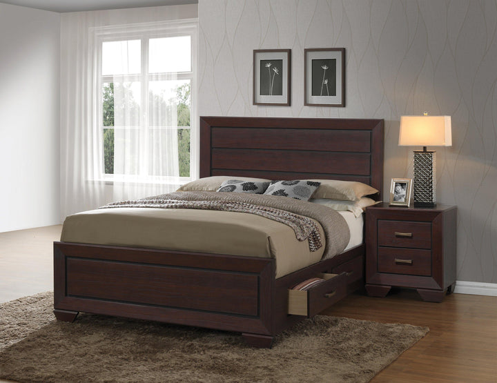 Fenbrook transitional dark cocoa eastern king four-piece four pieces set 204390-S4 bedroom sets By coaster - sofafair.com