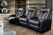 Pavillion home theater 600130-4 Black Casual Contemporary leather home theater seating By coaster - sofafair.com