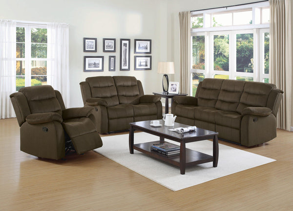 Rodman motion 601881-S2 Olive brown Casual leatherette motion living room sets By coaster - sofafair.com