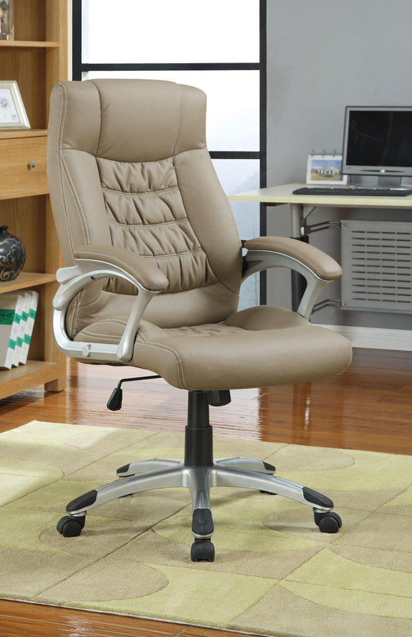 Home office : chairs 800205 Silver Casual leatherette office chair By coaster - sofafair.com