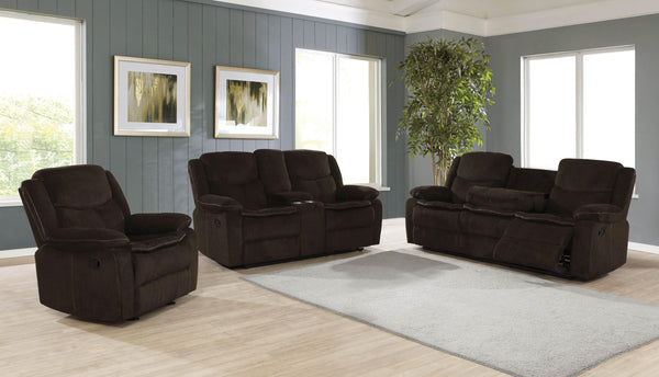 Glider recliner 610253 Brown fabric recliners By coaster - sofafair.com