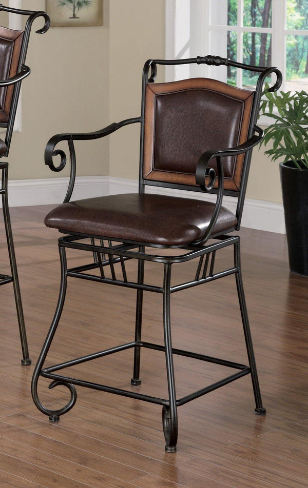 Bar stools: metal swivel 100160 Brown Traditional counter height stool By coaster - sofafair.com