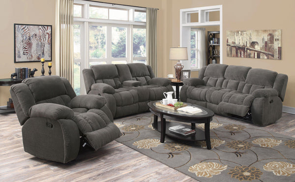 Weissman motion 601921-S3 Grey Casual fabric motion living room sets By coaster - sofafair.com