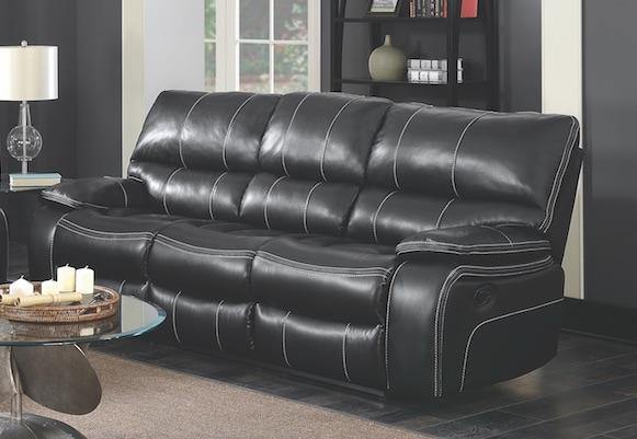 Willemse motion 601934 Black Transitional leatherette motion sofas By coaster - sofafair.com
