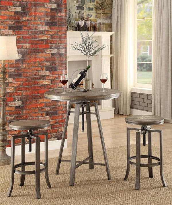 Rec room/ bar tables: rustic/industrial 122101 metal adjustable bar stool By coaster - sofafair.com