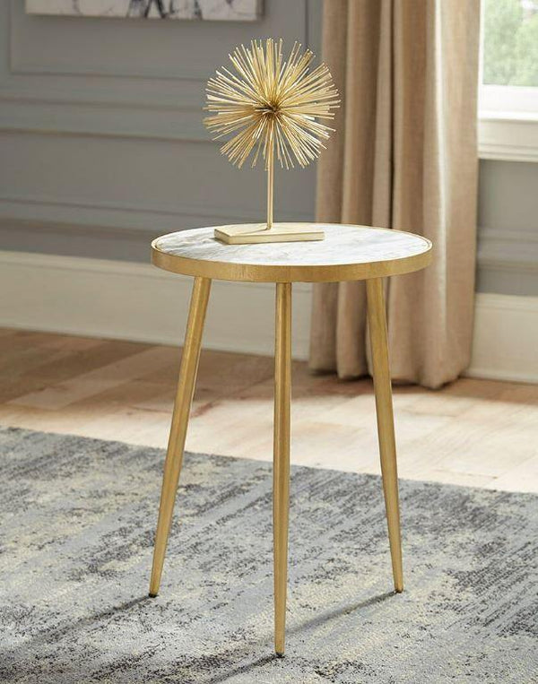 930060 White Modern marble and gold accent table By coaster - sofafair.com