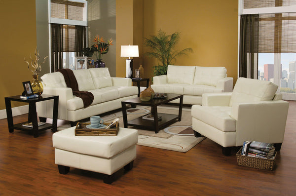 Samuel transitional white two-piece living room two pieces set 501691-S2 living room sets By coaster - sofafair.com