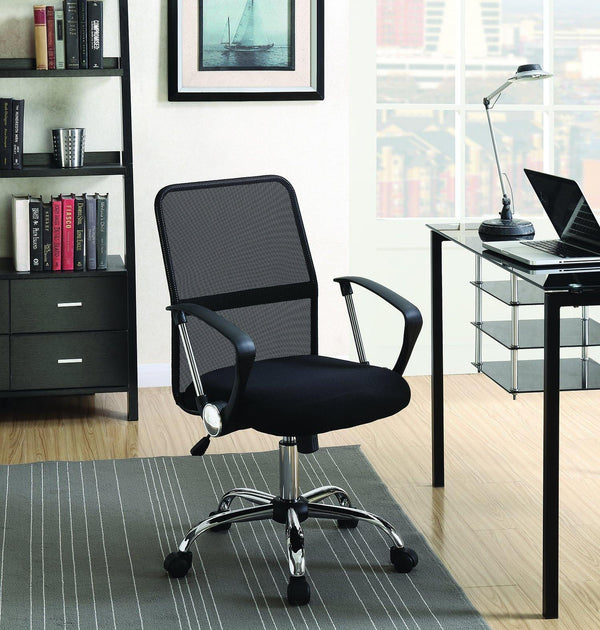 Home office : chairs 801319 Black Casual Contemporary fabric office chair By coaster - sofafair.com