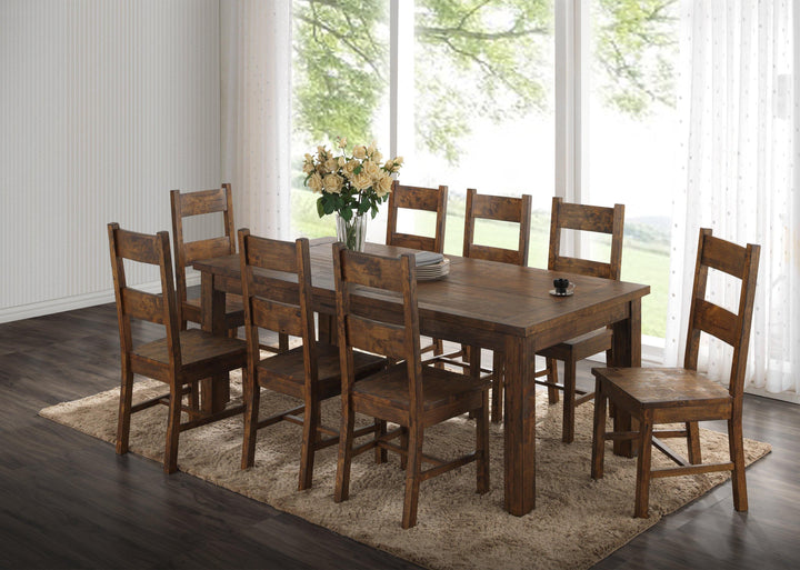 Coleman rustic golden brown dining table 107041 Rustic golden brown Rustic Dining Table1 By coaster - sofafair.com
