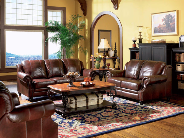 Princeton traditional brown two-piece living room two pieces set 500661-S2 living room sets By coaster - sofafair.com
