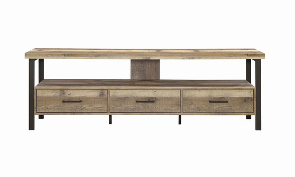 721891 Weathered pine Rustic weathered pine 71" tv console By coaster - sofafair.com