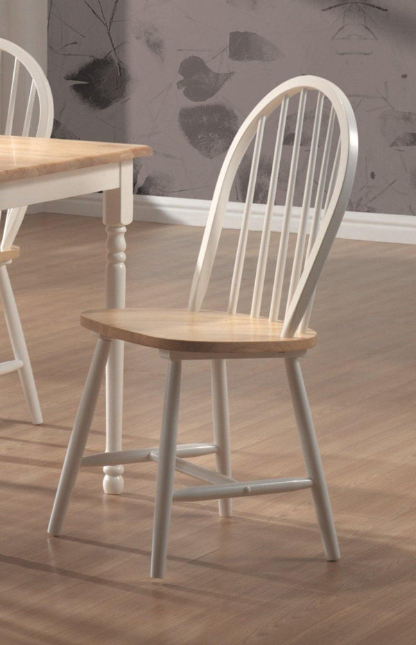 Dinettes: wood 4129 Natural/ white Country Dining Chair1 By coaster - sofafair.com