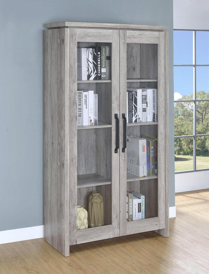 950783 Grey driftwood Rustic grey curio cabinet By coaster - sofafair.com