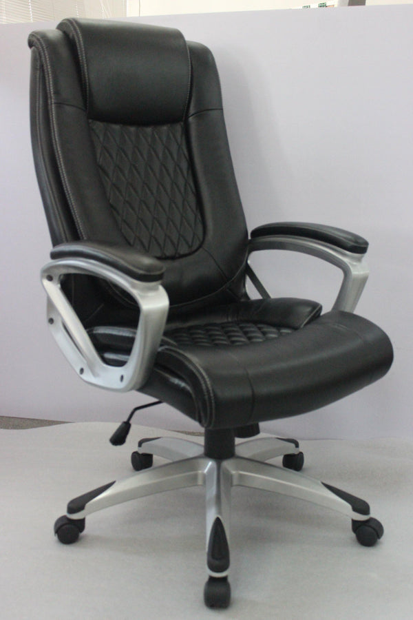 Office chair 802757 Silver leatherette office chair By coaster - sofafair.com