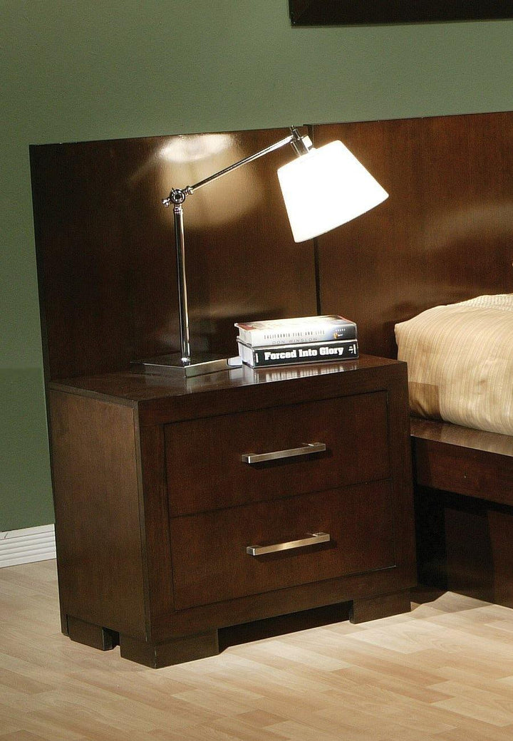 Jessica 200710 Cappuccino Contemporary nightstand back panel By coaster - sofafair.com