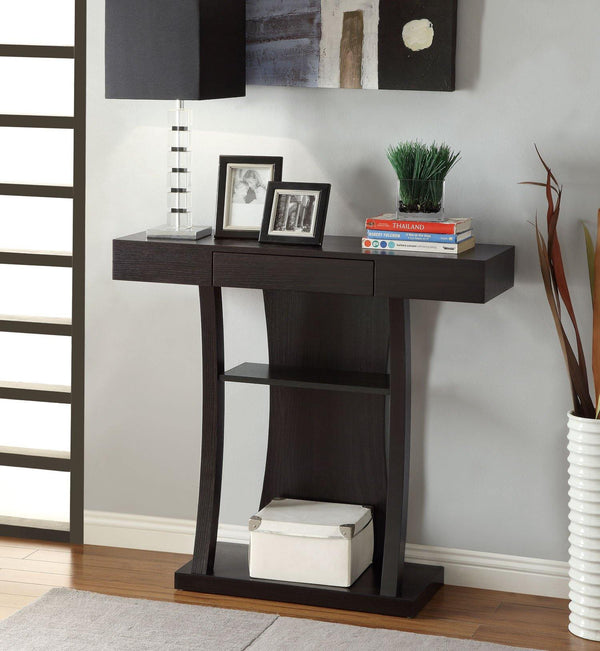 950048 Cappuccino Contemporary Contemporary cappuccino console table By coaster - sofafair.com
