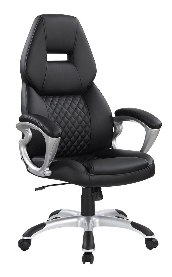 Home office : chairs 801296 Silver Casual Contemporary leatherette office chair By coaster - sofafair.com