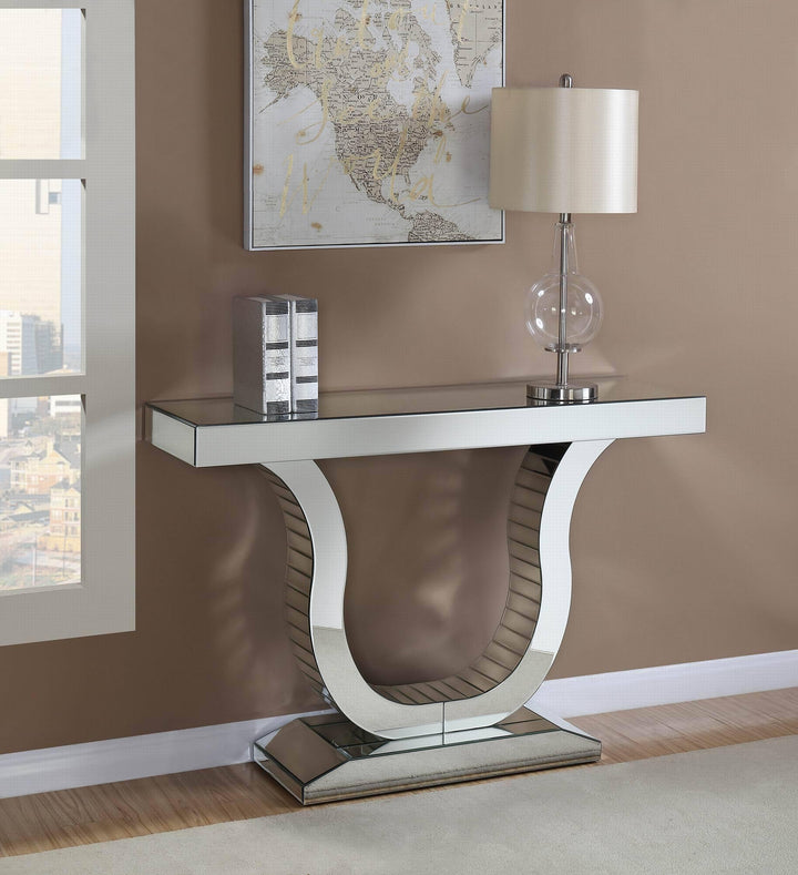 930010 Silver Contemporary mirrored console table By coaster - sofafair.com