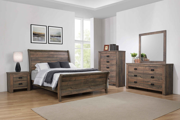 Frederick 222961 Weathered oak cal king bed By coaster - sofafair.com