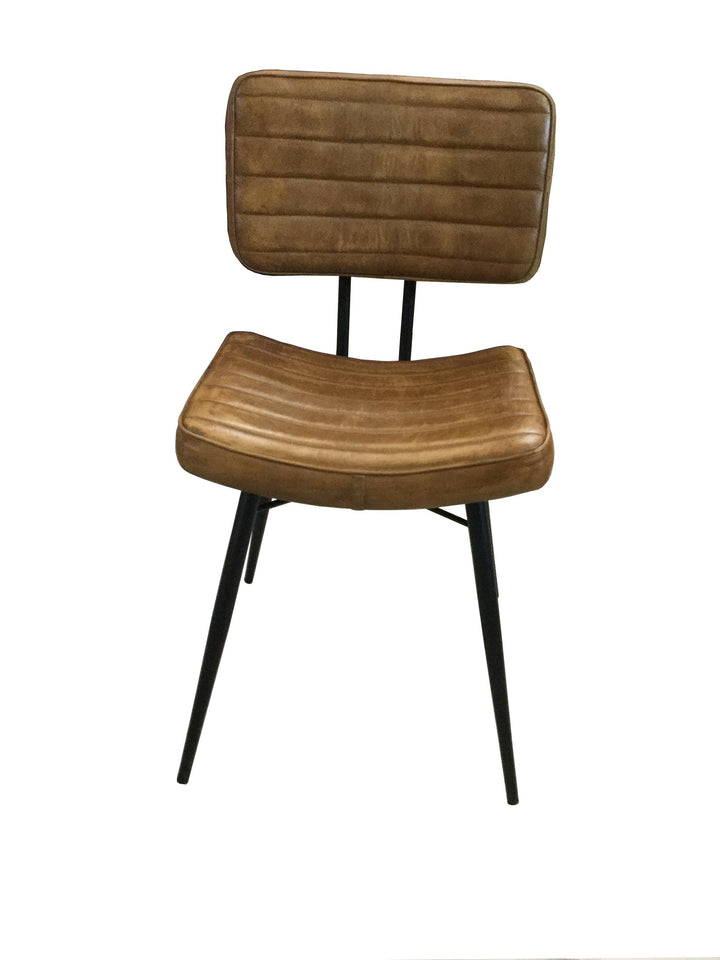 110642 Camel leather Side chair By coaster - sofafair.com