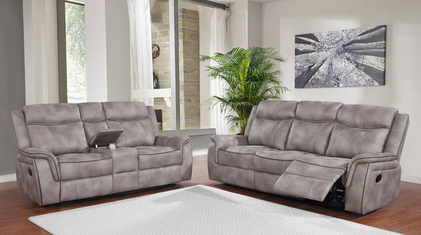 2 pc two pieces set 603501-S2 Taupe fabric motion living room sets By coaster - sofafair.com