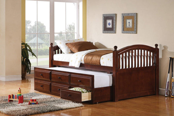 Twin captain's bed with trundle 400381 Transitional daybed By coaster - sofafair.com