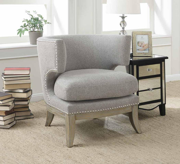 Accents : chairs 902560 Weathered grey accent chair By coaster - sofafair.com