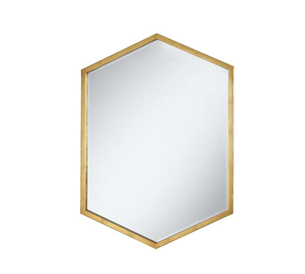 Unique hexagon shaped mirror 902356 Gold metal Mirror1 By coaster - sofafair.com