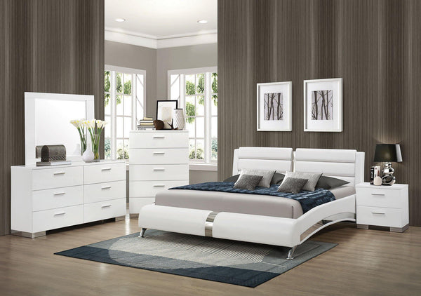 Felicity contemporary white eastern king four-piece four pieces set 300345-S4 bedroom sets By coaster - sofafair.com
