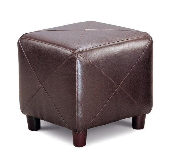 Living room: glass top occasional tables 500124 Dark brown Casual Ottoman1 By coaster - sofafair.com